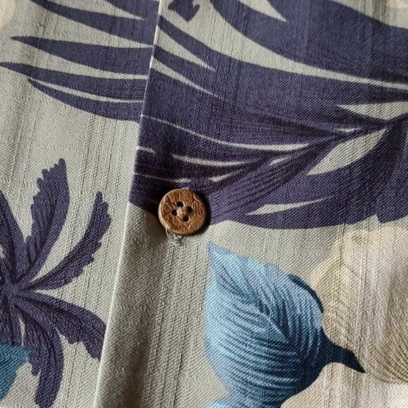 Jamaica Jaxx 100% Silk Floral Hawaiian Short Sleeve Button Down Shirt XL - Picture 9 of 9